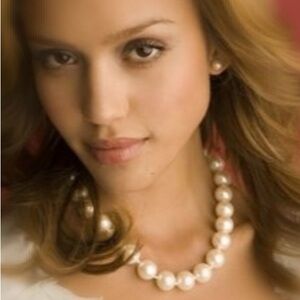 14mm Large White Glass Pearl choker necklace Tahitian South Sea